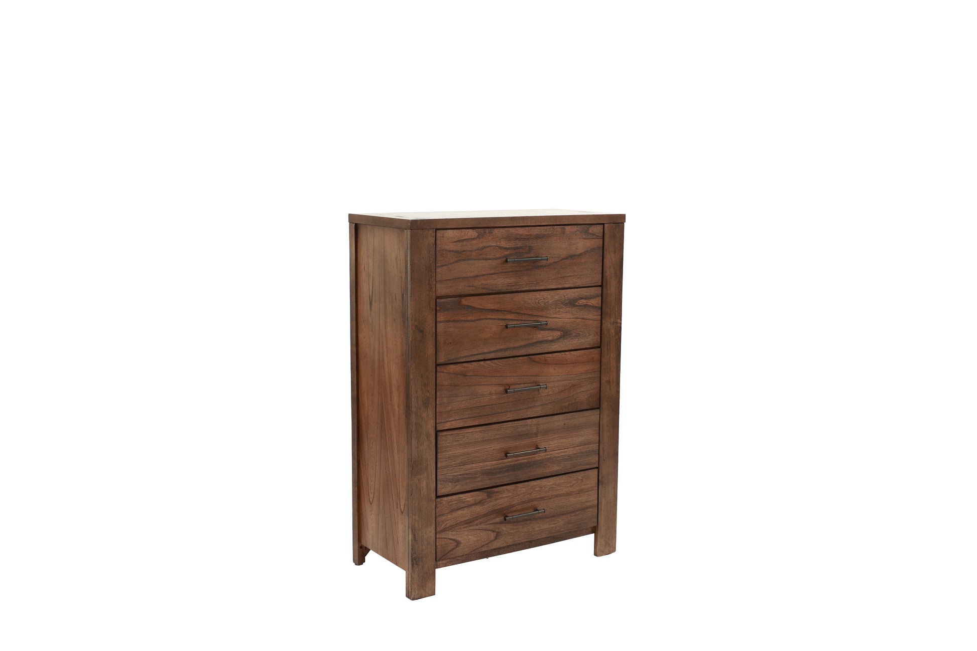 Oak Finish 1Pc Chest Of Drawers Wooden Texture 5X Drawers Storage Bedroom Furniture Oak Bedroom Contemporary,Modern,Transitional Rubberwood Particle Board Mdf,Rubber Wood