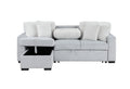Ford Light Grey White Reversible Pull Out Sofa Bed Light Gray Fabric 3 Seat