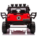 24V Kids Ride On 400W Electric Toy Car W Parents Control,Four Wheel Suspension,Front And Rear Led Searchlight,With Bluetooth,Mp3,Usb,Music,Volume Adjustment,Light Control And Power Display For Kids 3 Red Polypropylene
