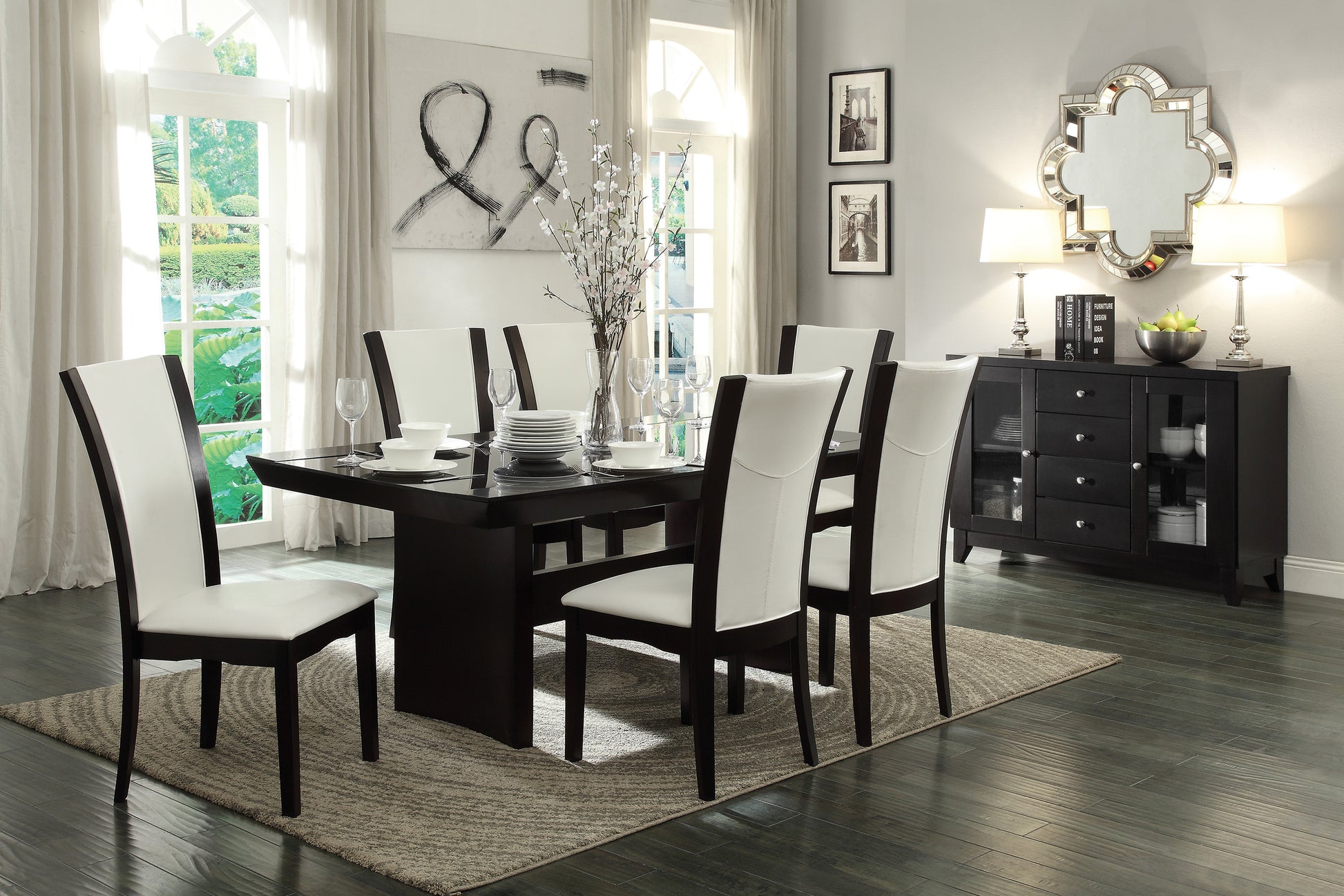 Modern Contemporary Dining Side Chairs Set Of 2 White Faux Leather Upholstered Espresso Finish Hardwood Solid Espresso Dining Room Side Chair Wood