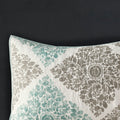 6 Piece Printed Quilt Set With Throw Pillows Aqua Full Queen Full Aqua Cotton