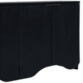 Vertical Stripes And Wavy Design Of A Four Door Cabinet Cabinet Suitable For Hallway, Entryway, Living Room 3 4 Spaces Black Primary Living Space Artsy Mdf