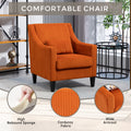 Coolmore Modern Accent Chair,Upholstered Armchair With Scooped Arms For Bedroom,Apartment,Studio,Office,Waiting Room Orange Corduroy Orange Primary Living Space Foam Corduroy