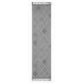 Naar Guros Collection 2X8 White Grey Trellis Indoor Outdoor Area Rug White Gray Polypropylene