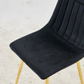 Golden Leg And Black Seat Chair,Set Of 4,Dining Chair,Coffee Chair Gold Black Metal