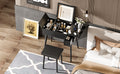 27.9'' Black Makeup Vanity Desk With Flip Top Mirror And Led Light, Dressing Table With Charging Station, 2 Drawers And Fold Up Panel, Vanity Set With Cushioned Stool For Bedroom Black