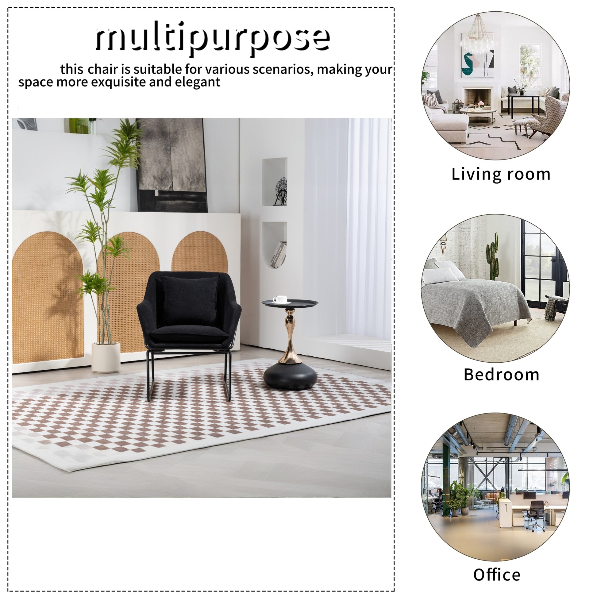 Modern Velvet Desk Chair ,Metal Legs Upholstered Accent Arm Chair For Living Room Bedroom Small Spaces Home Office,Grey Grey Dining Room Foam Velvet