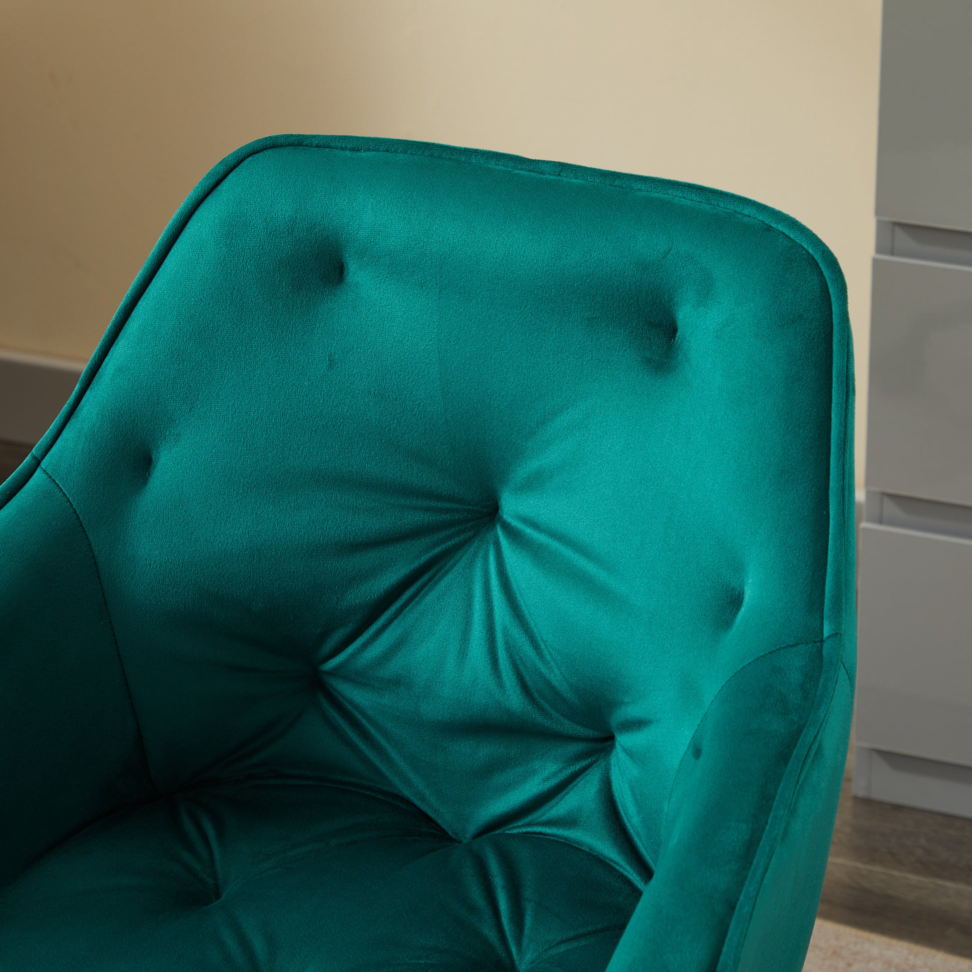 Elegent Velvet Office Chair With Wheels, Makeup Vanity Chair Height Adjustable For Teens Women Girls, Comfy Swivel Modern Leisure Armchair For Home Office, Bedroom, Study And Vanity. Green Green Primary Living Space Luxury,Modern Foam Iron