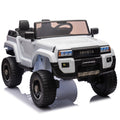 24V Two Seater Kids Ride On Car W Parents Remote Control, Licensed Toyota Lc250,2Wd,110W Motors,With Shovel,Three Point Seat Belt,Slow Start,Speed Adjustment,Bluetooth,Music For Kids Aged 3 . White 100 149 Lbs Polypropylene