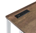 Tyrese Walnut & White Finish Writing Desk W Usb Walnut,White Metal,Synthetic Wood