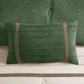7 Pc Pieced Faux Suede Comforter Set Green Cal King California King Green Polyester