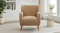 Modern Wingback Lounge Chair Stylish Design, Soft Fabric, Solid Wood Legs, Durable Frame,Brown Camel Boucle