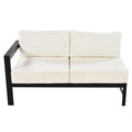U Shaped Multi Person Outdoor Sofa Set, Suitable For Gardens, Backyards, And Balconies. White Seats 6 Aluminum