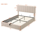 Queen Size Upholstered Platform Bed With A Hydraulic Storage System Beige Old Sku: Lp000211Aaa Beige Upholstered
