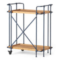 Eden Plummers Pipe Bar Cart Antique Black Wood Metal