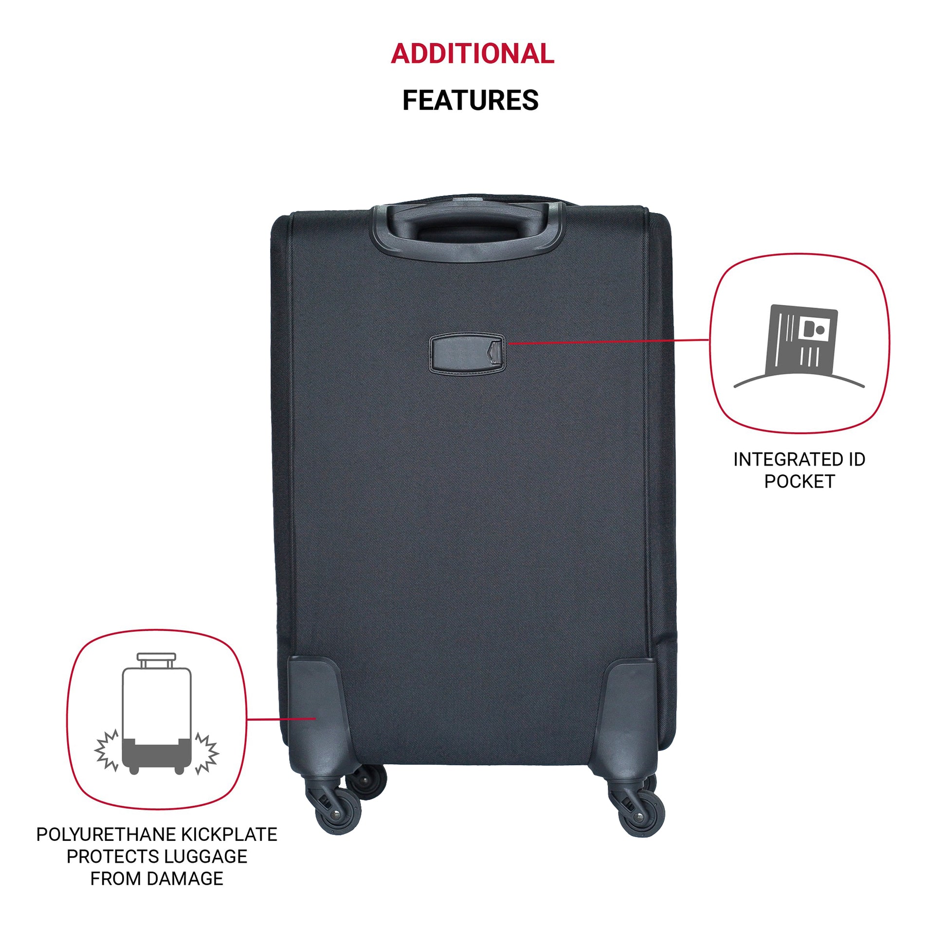 Oxford Cloth Suitcase Black No Password Lock Black Oxford Fabric