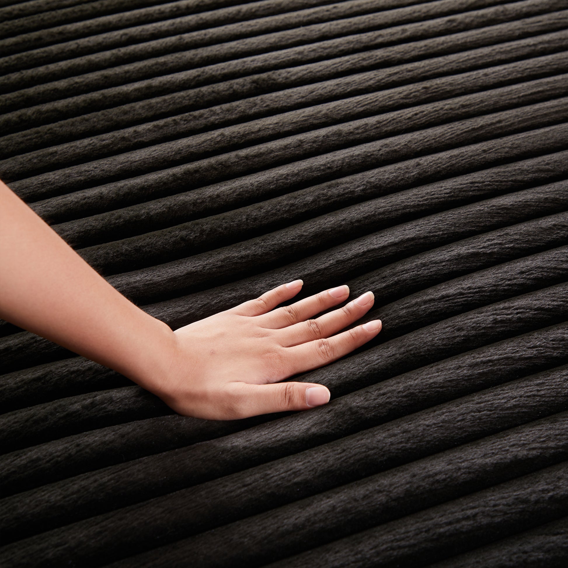 75 Inch Corduroy Sponge Sofa Lounge Chair,No Assembly Required,Fluffy Modern Sleeper Chair For Indoor Living Room Bedroom Black Foam Corduroy 1 Seat