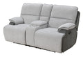 Cyprus 3 Piece Reclining Living Room Set Gray Gray Fabric