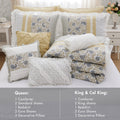 9 Piece Cotton Percale Comforter Set Yellow Cal King California King Yellow Polyester