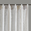 2Pk Poly Printed Curtain Panel With Tufted Stripe White Taupe 2 Pk 50X95
