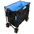 Big Large Capacity Folding Cart Extra Long Extender Wagon Cart Folding Wagon Garden Shopping Beach Cart Black Blue Black Garden & Outdoor Iron,Oxford Fabric