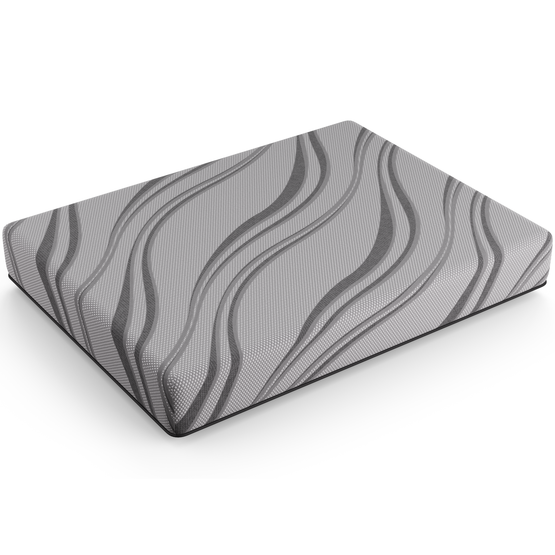 Bib: Nl 10" Pro Gel Foam Medium Twin Gray Memory Foam Fabric Twin