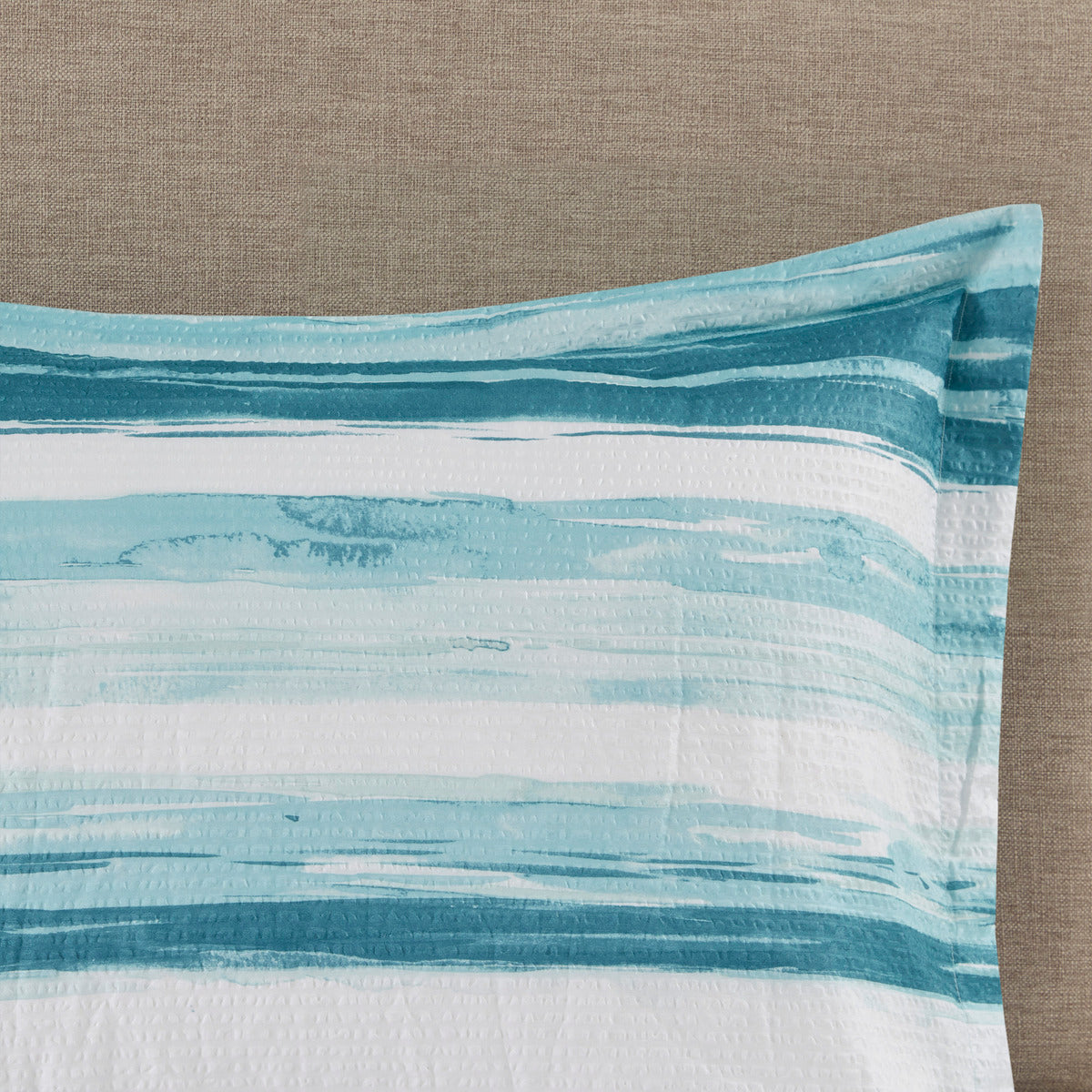 8 Piece Printed Seersucker Comforter And Quilt Set Collection Aqua King Cal King King Aqua Polyester