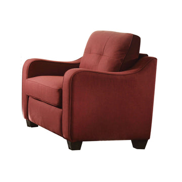 Red Accent Chair With Sloped Arm Red Primary Living Space Modern Wood Fabric