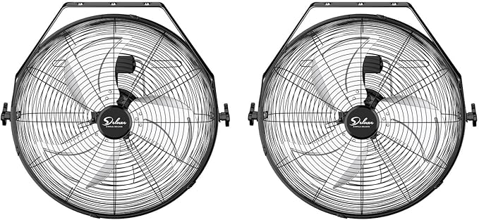 18 Inch Industrial Wall Mount 3 Speed Commercial Ventilation Metal Fan For Warehouse, Greenhouse, Workshop, Patio, Factory And Basement Black Black Metal