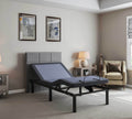 Bt2000 Twin Xl Adjustable Bed Base With Full Range Positions Adjustment Box Spring Not Required Twin Xl Blue Grey Steel