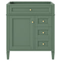 30'' Bathroom Vanity Without Top Sink, Modern Bathroom Storage Cabinet With 2 Drawers And A Tip Out Drawer Not Include Basin 3 Green 1 Adjustable Hinges Bathroom Freestanding Solid Wood Mdf Painted