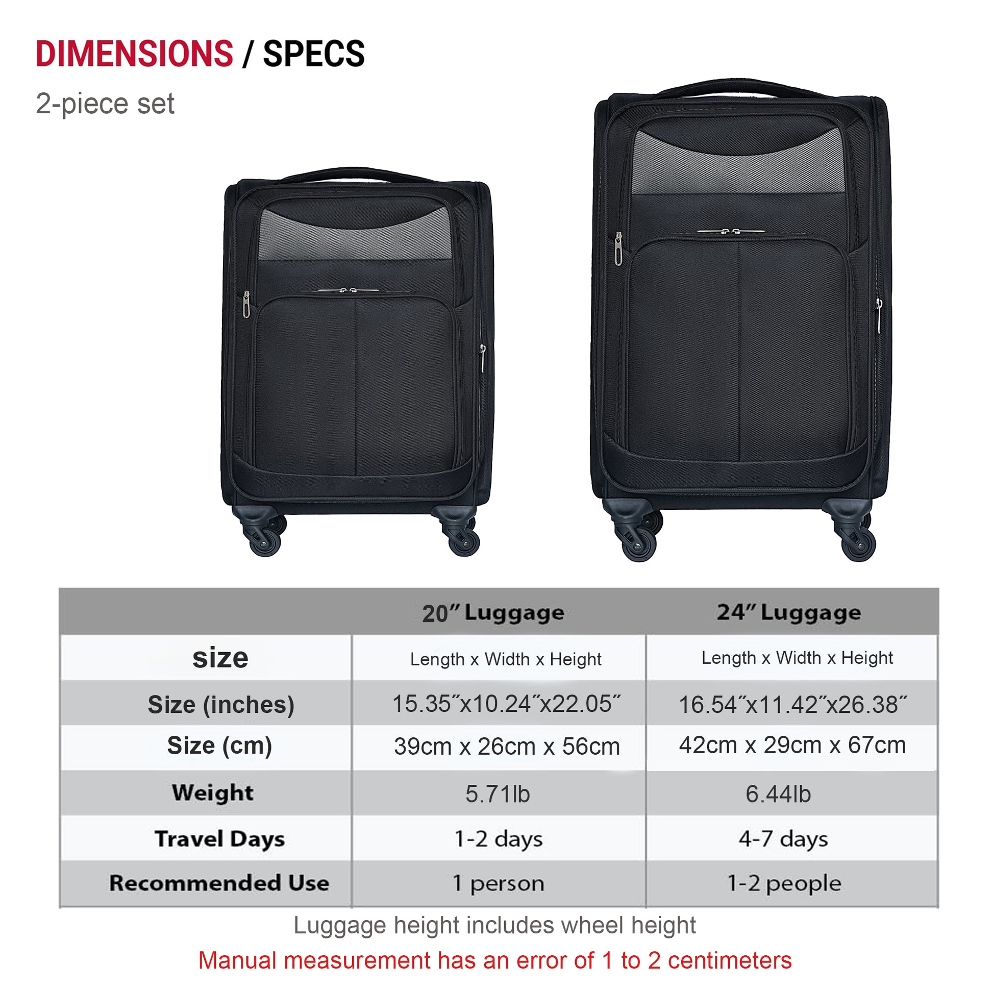 Oxford Cloth Suitcase Black No Password Lock Black Oxford Fabric