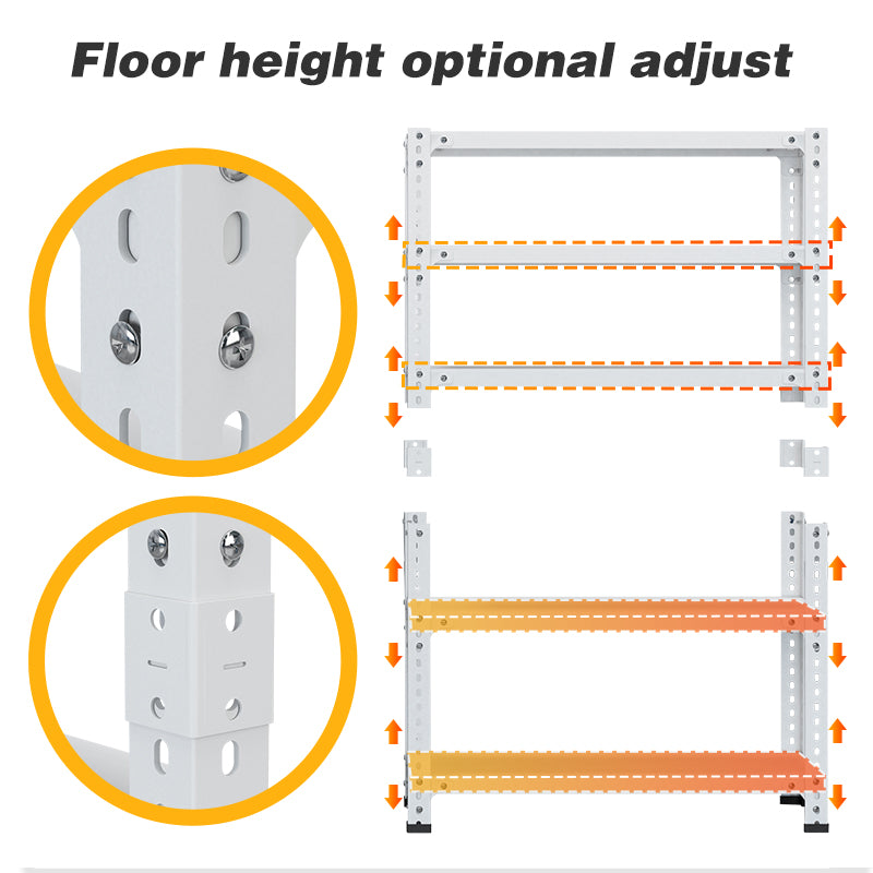 Household Storage Rack, Adjustable Display Rack, Basement Balcony Storage Rack, Carbon Steel Storage Rack, 100Cm * 40Cm * 180Cm, Five Floors White 5 White Etagere Primary Living Space Metal