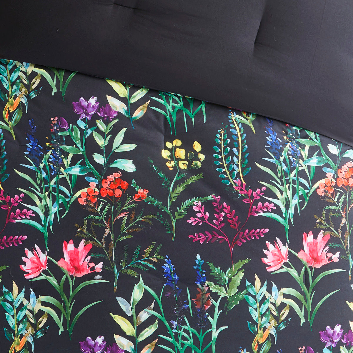 5 Piece Comforter Set Black King Cal King King Black Polyester