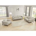 Lyon Leather Sofa Beige Down Filling Genuine Leather 2 Seat