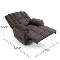 Massage Recliner Brown Fabric