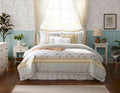 9 Piece Cotton Percale Comforter Set Yellow Cal King California King Yellow Polyester