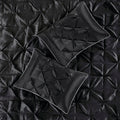 7 Piece Tufted Comforter Set Black King King Black Polyester