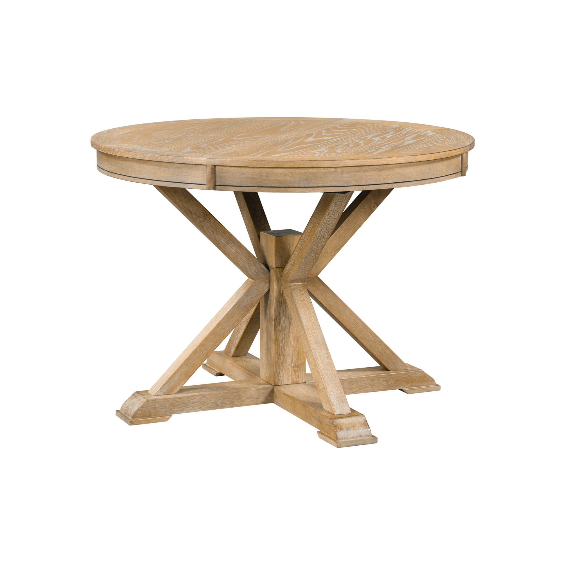 Functional Furniture Retro Style Dining Table Set With Extendable Table And 4 Upholstered Chairs For Dining Room And Living Room Natural Wood Wash Natural Wood Wash Solid Wood