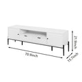 Modern Tv Console, Entertainment Center With Storage For Living Room 70.86X15.74X21.85Inch 5 Or More Spaces White Primary Living Space Particle Board