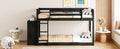 Twin Over Twin Bunk Bed With 4 Drawers And 3 Shelves Espresso Twin Espresso Solid Wood