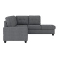 Modern Living Room 2 Piece Sectional Reversible Sofa Chaise Tufted Detail Dark Gray Microfiber Upholstered Drop Down Cup Holder Solid Wood Frame Furniture Dark Gray Microfiber Wood Primary Living Space Modern L Shaped Solid Wood 4 Seat