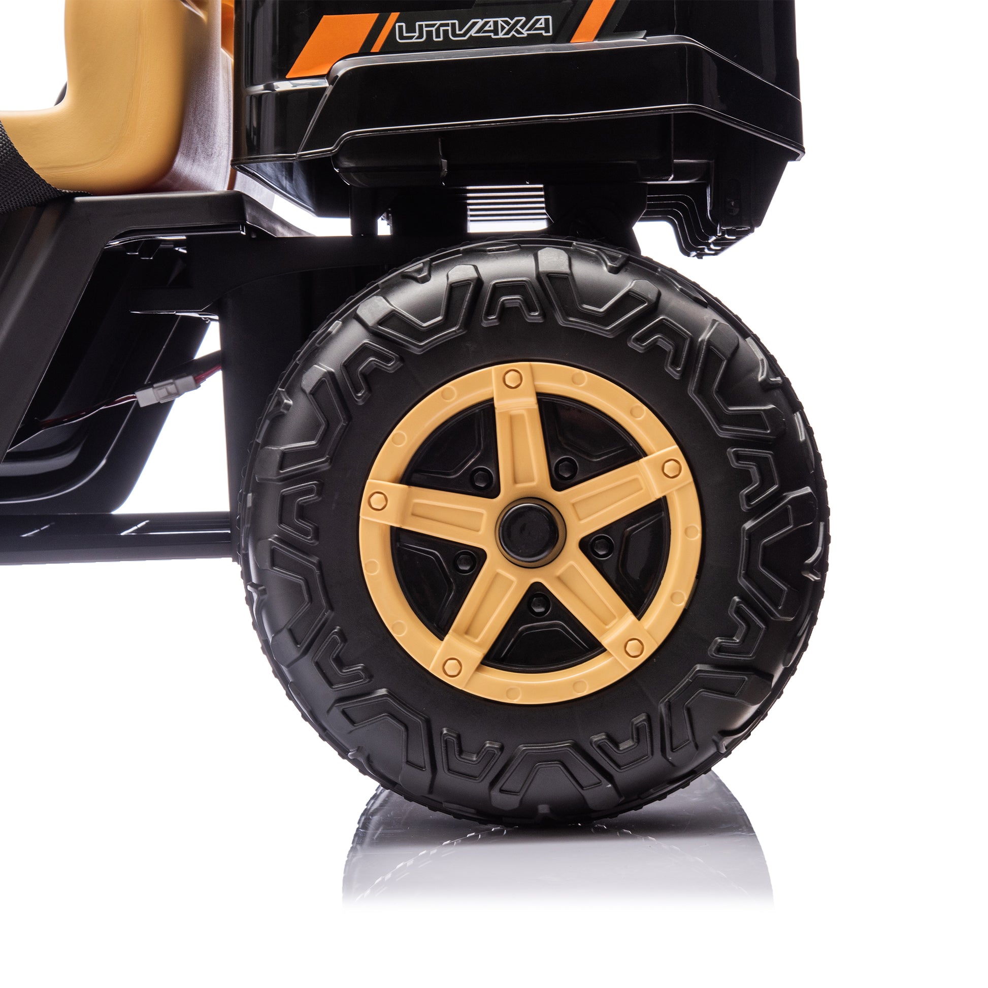 24V Xxxl Kids Ride On Utv W Parents Remote Control,Two Seater,Automatic Tipping Bucket,Rear Wheel Suspension,Slow Start,Portable Handle,Safety Belt,Led Light,Usb,Mp3,Bluetooth,Horn For Kids Aged 3 8. Black 50 99 Lbs Polypropylene