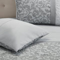 Embroidered 8 Piece Comforter Set Grey Cal King California King Grey Polyester
