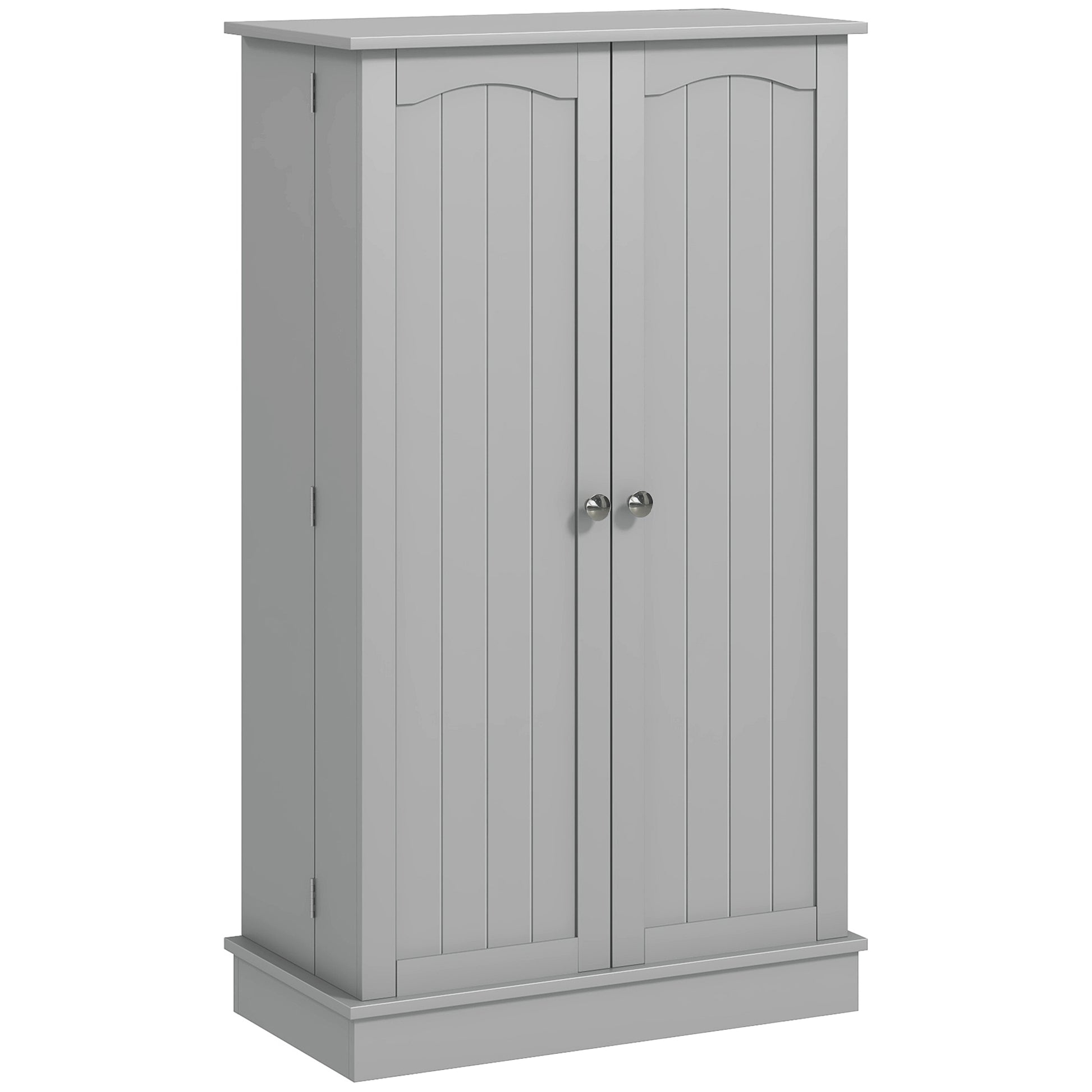 Homcom 41" Kitchen Pantry Storage Cabinet, Freestanding Kitchen Cabinet With 12 Door Shelves, Double Doors, 5 Tier Shelving And Adjustable Shelves, Paper Gray Gray Mdf