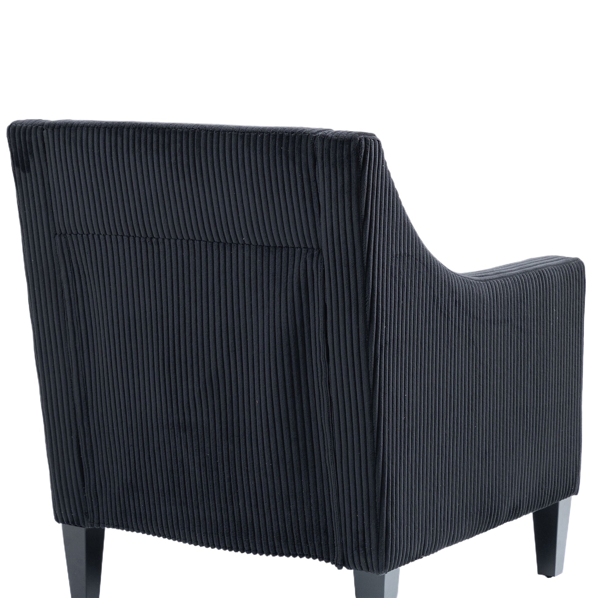 Coolmore Modern Accent Chair,Upholstered Armchair With Scooped Arms For Bedroom,Apartment,Studio,Office,Waiting Room Black Corduroy Black Primary Living Space Foam Corduroy