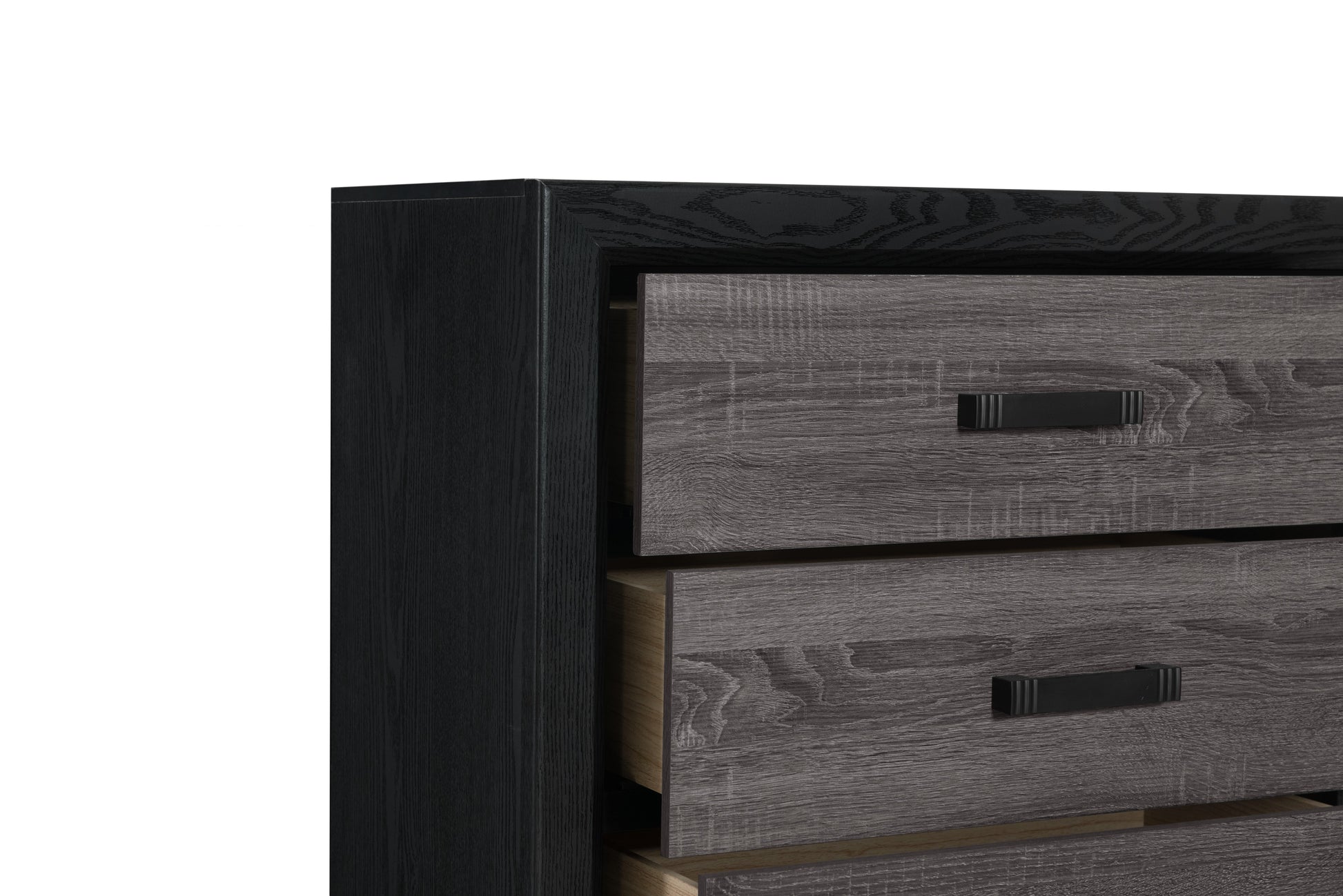 Soluto Grey And Black Chest Black Gray Rubber Wood