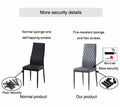 White Modern Minimalist Dining Chair Fireproof Leather Sprayed Metal Pipe Diamond Grid Pattern Restaurant Home Conference Chair Set Of 6 White Pu Leather