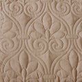 3 Piece Split Corner Pleated Quilted Bedspread Khaki King Khaki Polyester