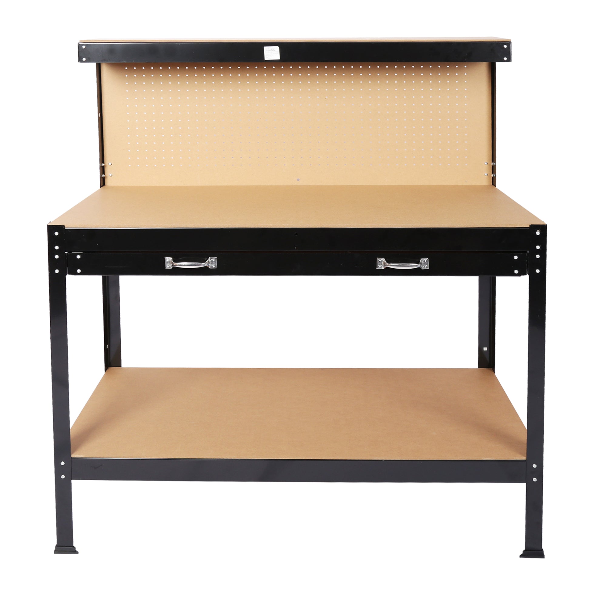 Wood Work Bench 115Cm Black Carbon Steel